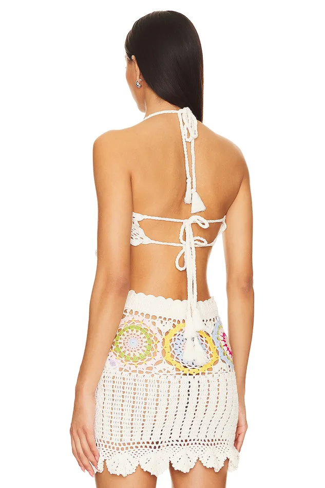Val Crochet Top Pastel Multi Women Lovers and Friends Tops Val Crochet Top Pastel Multi Women Lovers and Friends Tops