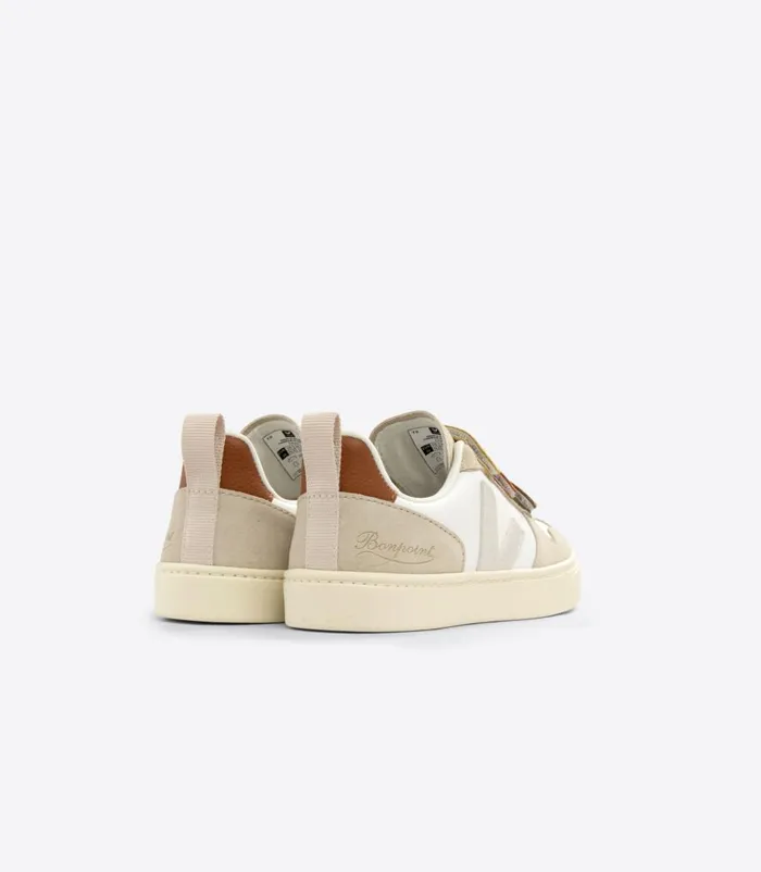 VEJA V10 CHROMEFREE LEATHER BONPOINT MULTICO ALMOND Kids V10