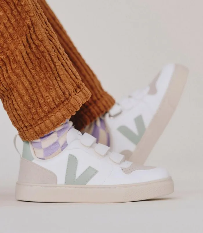 VEJA V10 CWL WHITE MATCHA Kids Vegan