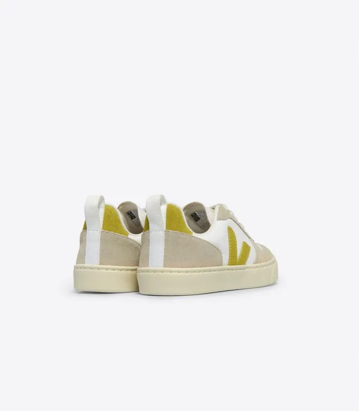 VEJA V10 LACES CHROMEFREE WHITE LIQUOR ALMOND Kids V10