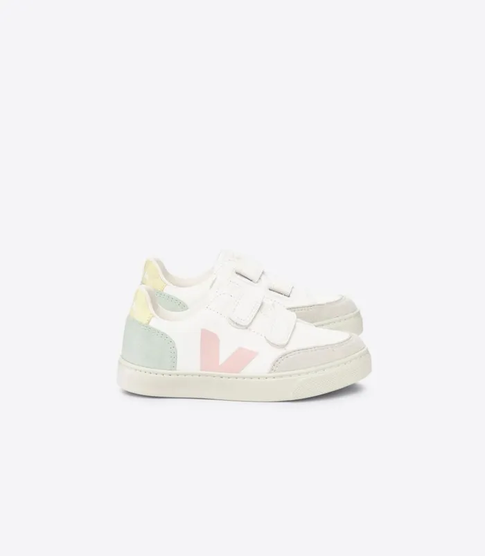 VEJA V12 CHROMEFREE LEATHER WHITE MULTICO JADE Kids V12