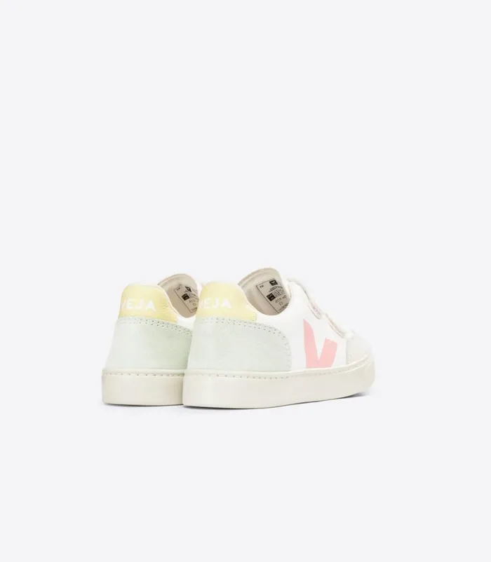 VEJA V12 CHROMEFREE LEATHER WHITE MULTICO JADE Kids V12