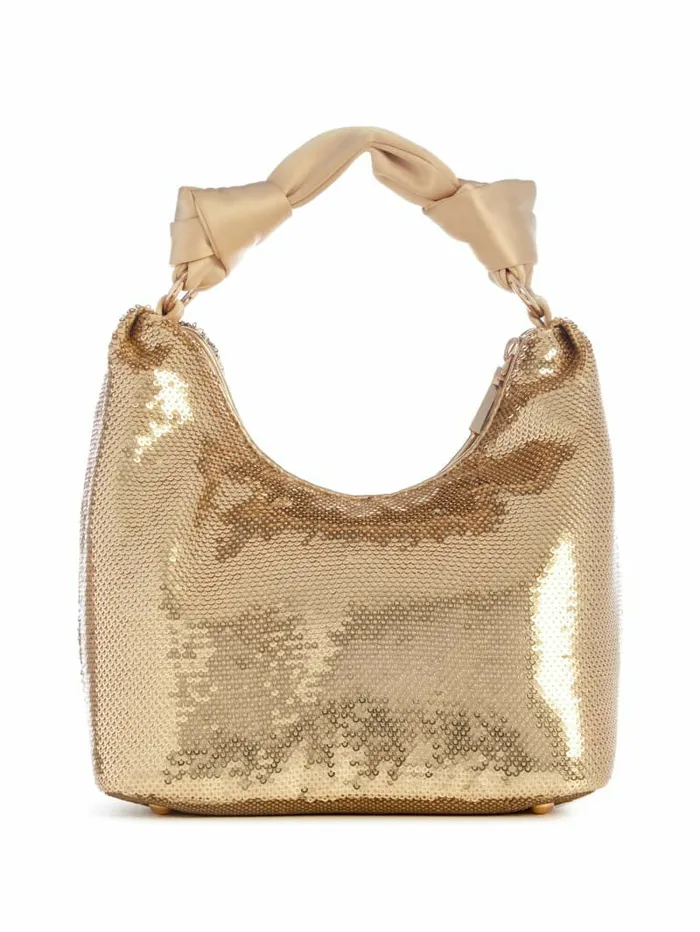 Velina Sequin Hobo Bag Gold Women Handbags GUESS Velina Sequin Hobo Bag Gold Women Handbags GUESS