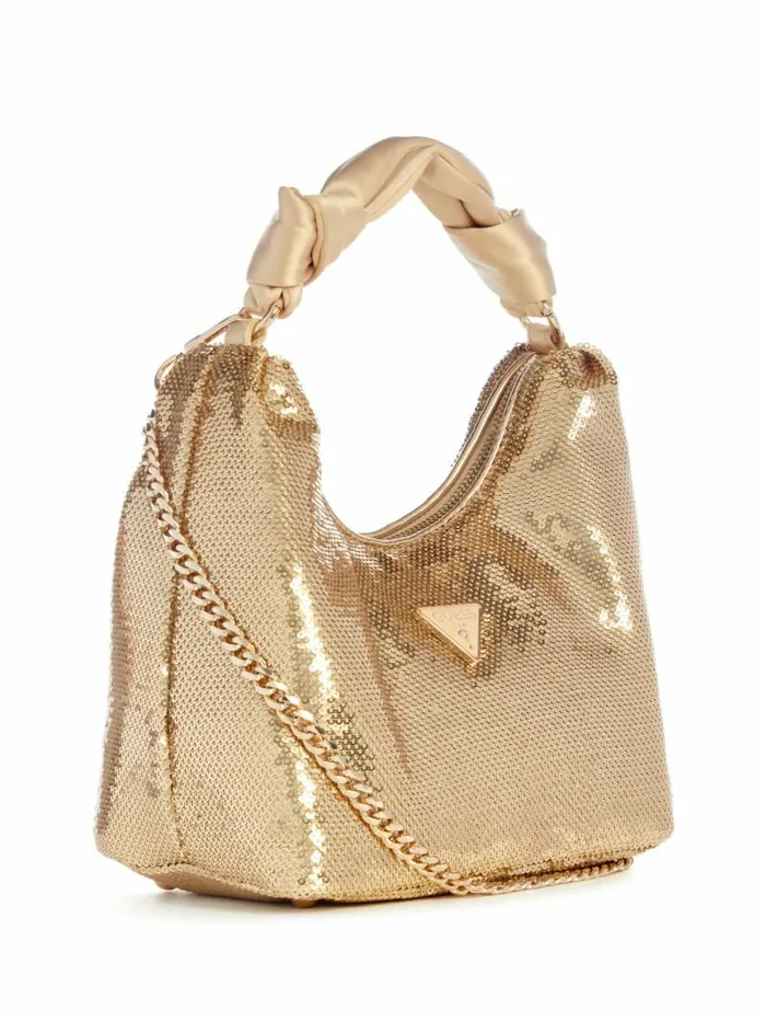 Velina Sequin Hobo Bag Gold Women Handbags GUESS Velina Sequin Hobo Bag Gold Women Handbags GUESS