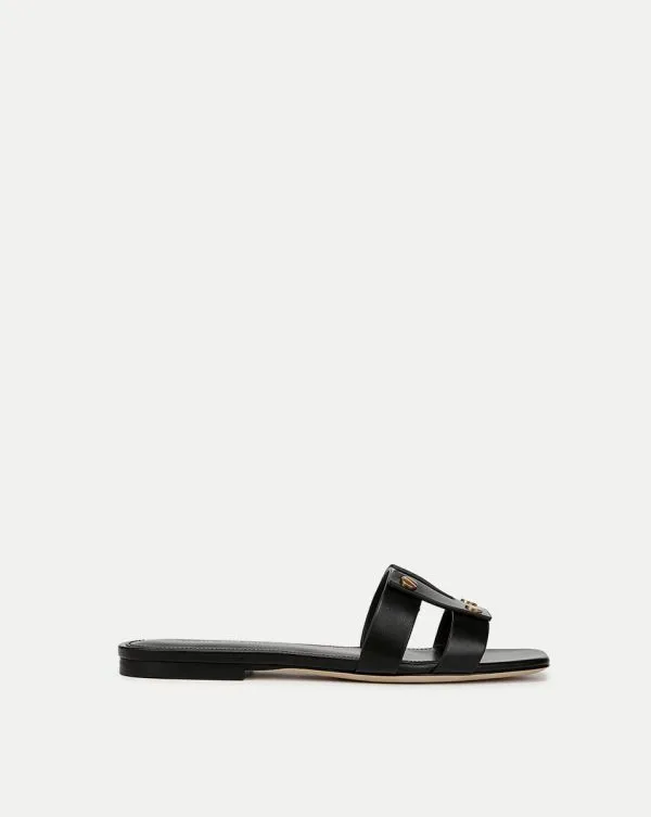 Via Slide Sandal Black Women Veronica Beard Shoes