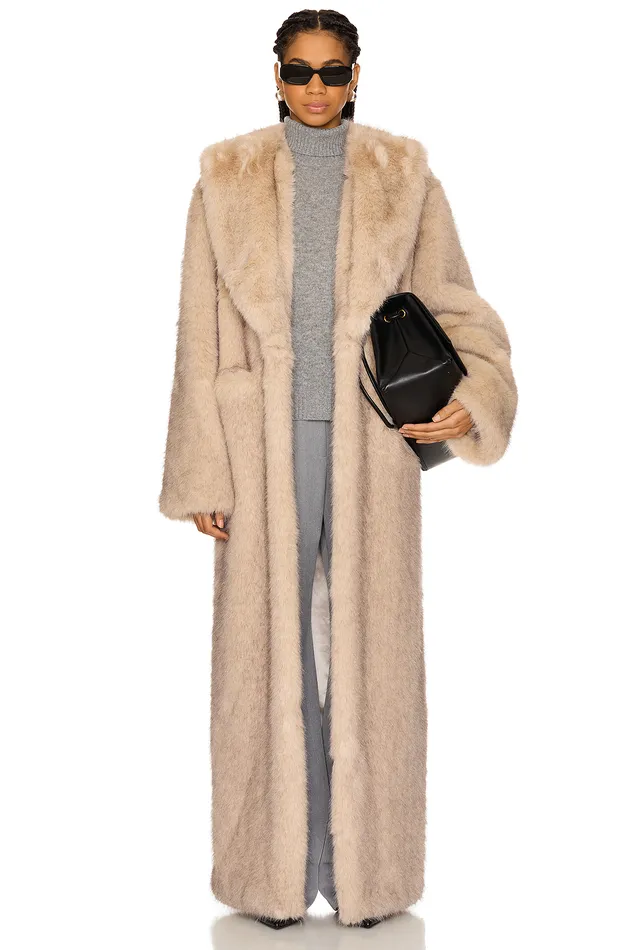 Vincent Faux Fur Coat Taupe Women Lovers and Friends Jackets and Coats