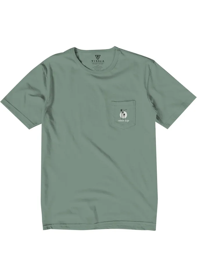 Vissla Premium Tees Men Out Front Organic Pkt Tee Jade