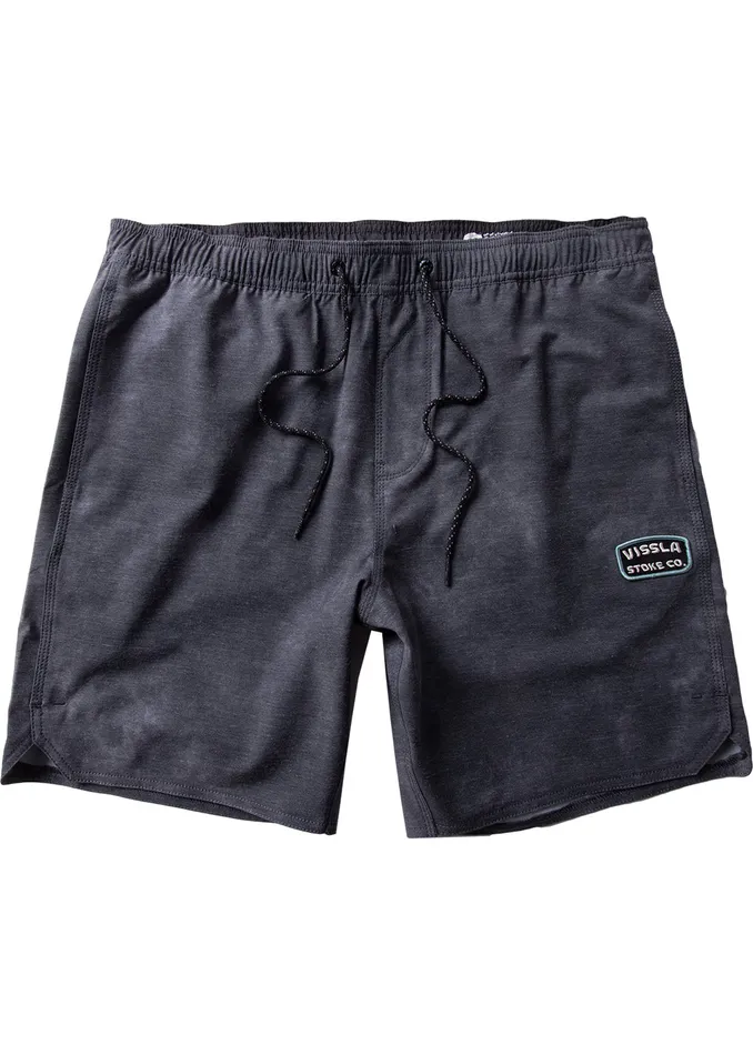 Vissla Solid Sets 1758243 Ecolastic Washed Black Men Boardshorts