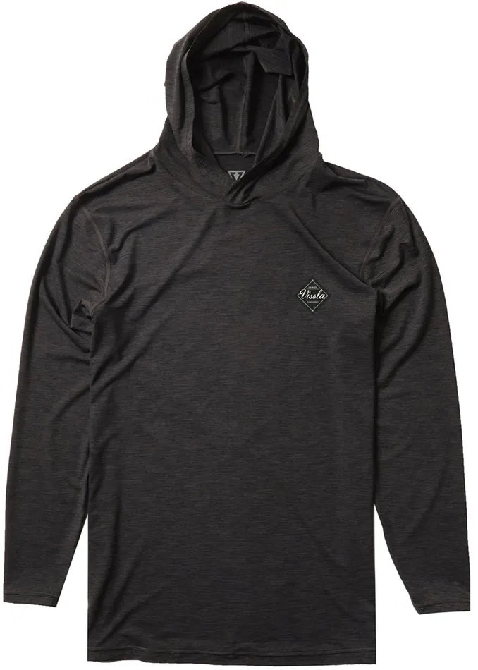 Vissla Twisted Eco Hooded Long Sleeve Lycra Rash Guard Black Heather Men Wetsuit Tops and Lycra Vissla Twisted Eco Hooded Long Sleeve Lycra Rash Guard Black Heather Men Wetsuit Tops and Lycra