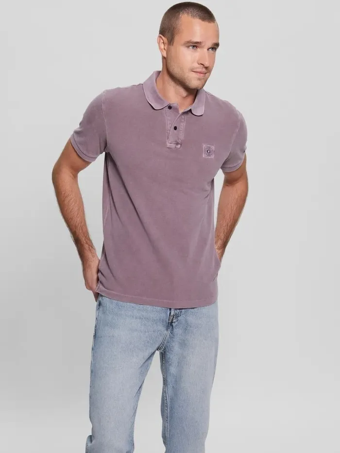 Washed Polo Regal Plum Men Shirts GUESS