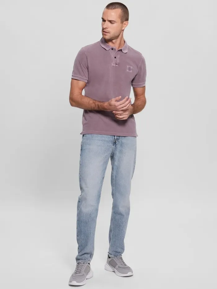 Washed Polo Regal Plum Men Shirts GUESS