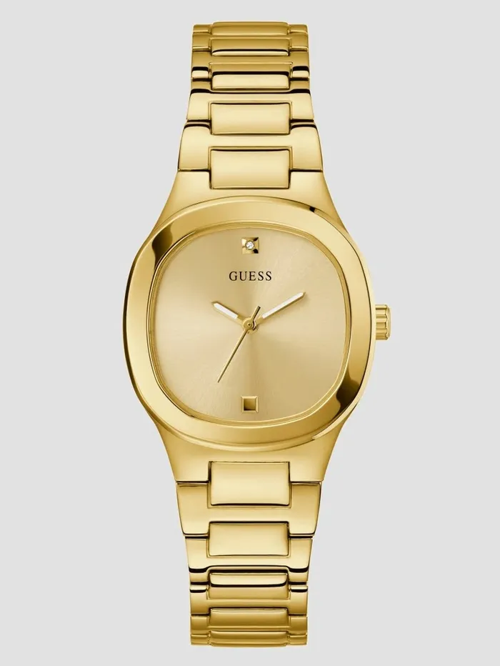 Watches GUESS Women GoldTone Studded Analog Watch Gold