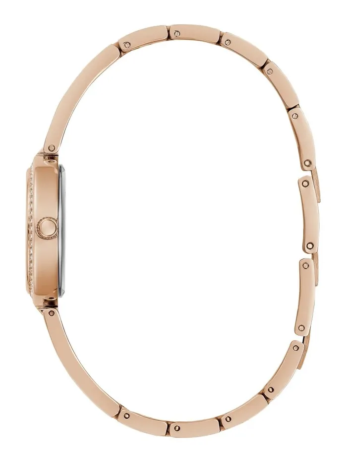 Watches GUESS Women Rose GoldTone Analog Watch Silver Watches GUESS Women Rose GoldTone Analog Watch Silver