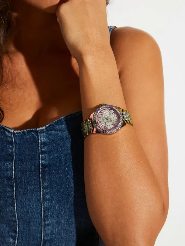Watches Iridescent Crystal Multifunction Watch Multi 8211 GUESS Women Watches Iridescent Crystal Multifunction Watch Multi 8211 GUESS Women