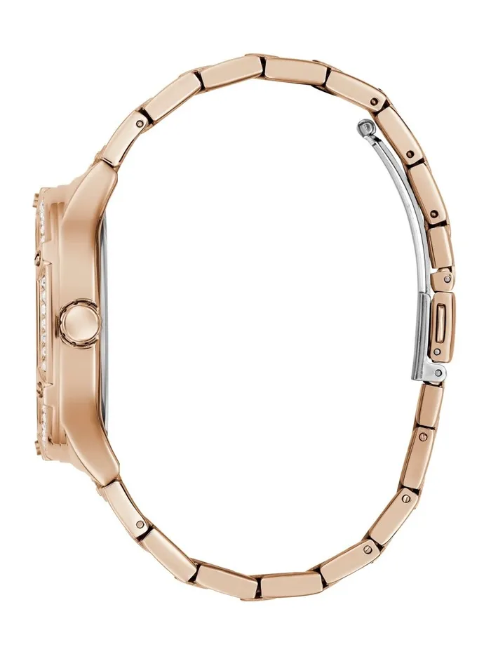 Watches Rose GoldTone Crystal Multifunction Watch Rose Gold GUESS Women Watches Rose GoldTone Crystal Multifunction Watch Rose Gold GUESS Women
