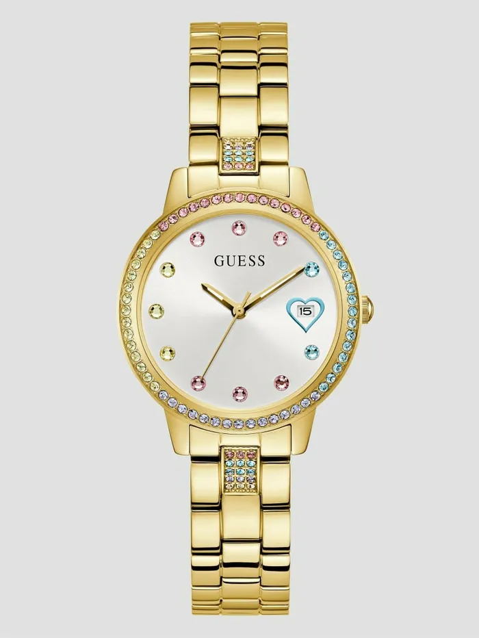 Watches Women GoldTone Analog Watch Gold GUESS