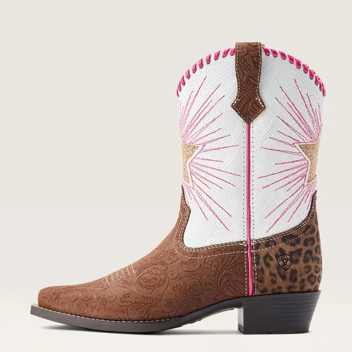 Western Boots and Shoes Kids Ariat Heritage Star Western Boot Brown Floral Emboss Western Boots and Shoes Kids Ariat Heritage Star Western Boot Brown Floral Emboss