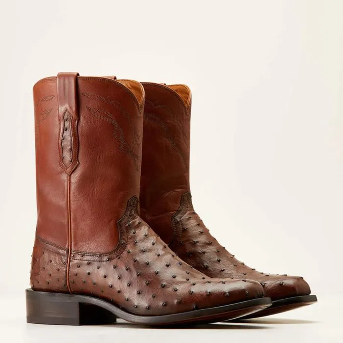 Western Boots Men Ariat Bench Made Clanton Western Boot Bourbon Full Quill Ostrich Western Boots Men Ariat Bench Made Clanton Western Boot Bourbon Full Quill Ostrich