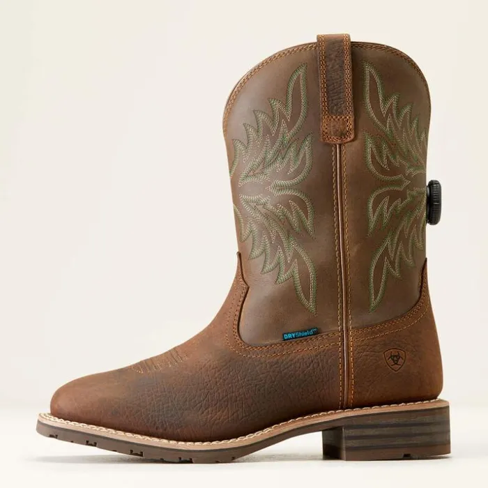 Western Boots Men Ariat Hybrid Rancher BOA Waterproof Cowboy Boot Acorn Brown Western Boots Men Ariat Hybrid Rancher BOA Waterproof Cowboy Boot Acorn Brown