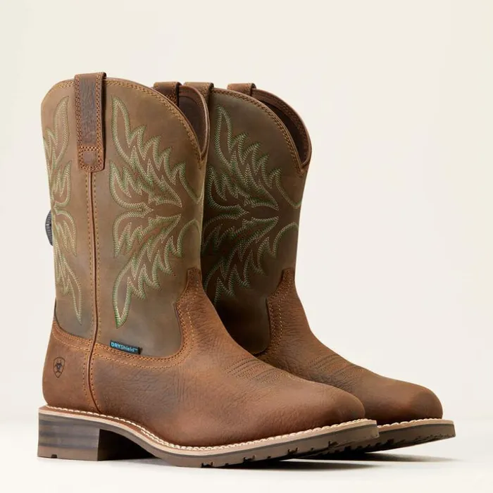 Western Boots Men Ariat Hybrid Rancher BOA Waterproof Cowboy Boot Acorn Brown Western Boots Men Ariat Hybrid Rancher BOA Waterproof Cowboy Boot Acorn Brown