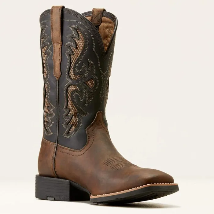 Western Boots Men Ariat Sport Fresco VentTEK Western Boot Herd Brown