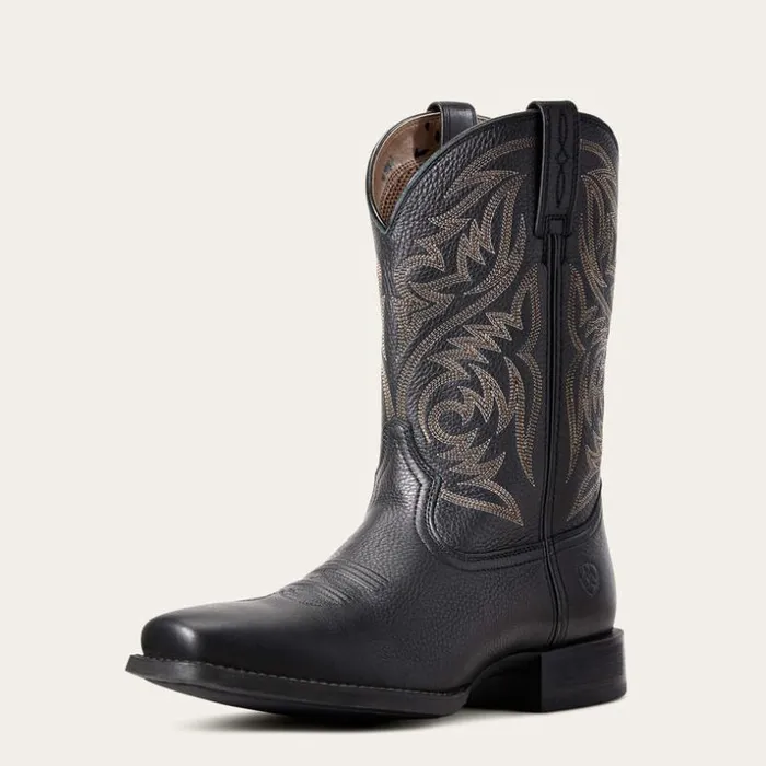 Western Boots Men Ariat Sport Herdsman Western Boot Black Deertan