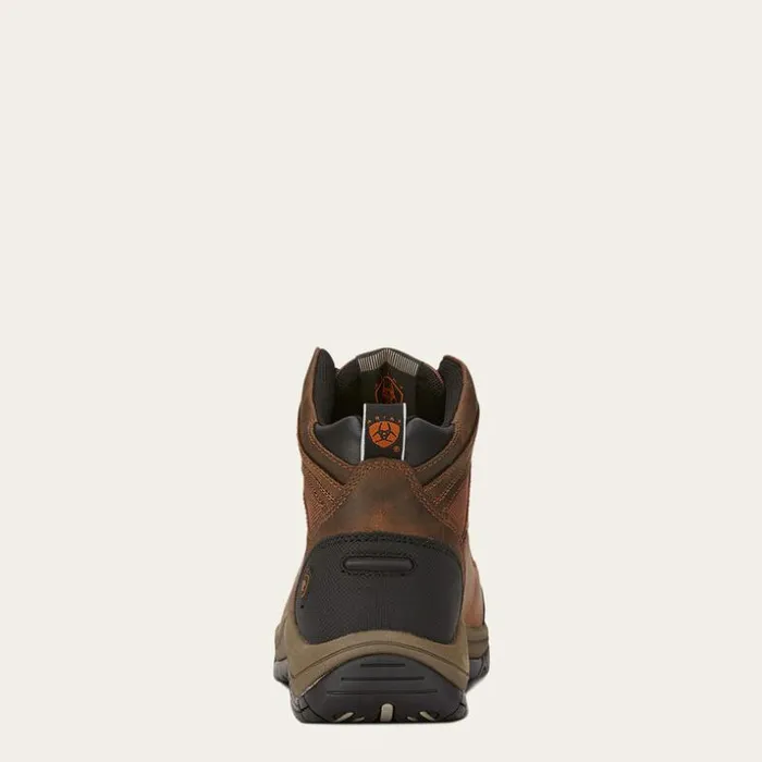 Western Boots Men Ariat Terrain Wide Square Toe Steel Toe Work Boot Distressed Brown