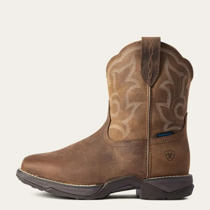 Western Boots Women Ariat Anthem Shortie II Waterproof Western Boot Distressed Brown