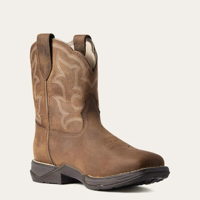 Western Boots Women Ariat Anthem Shortie II Waterproof Western Boot Distressed Brown