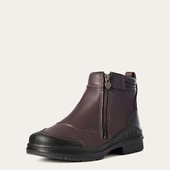 Western Boots Women Ariat Barnyard Side Zip Boot Dark Brown