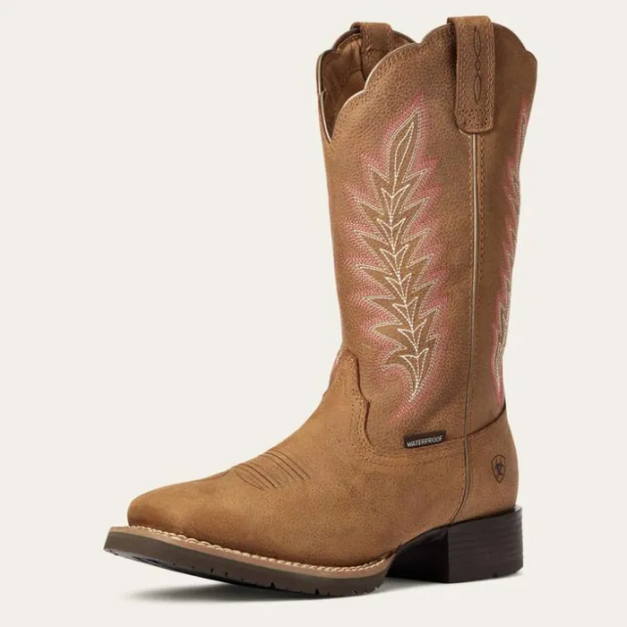 Western Boots Women Ariat Hybrid Rancher Waterproof Western Boot Pebbled Tan