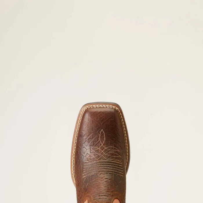 Western Boots Women Ariat Round Up Wide Square Toe StretchFit Western Boot Toasted Blanket Emboss