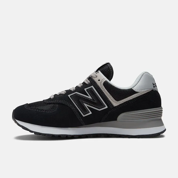 Women 574 Core Black with White Lifestyle New Balance