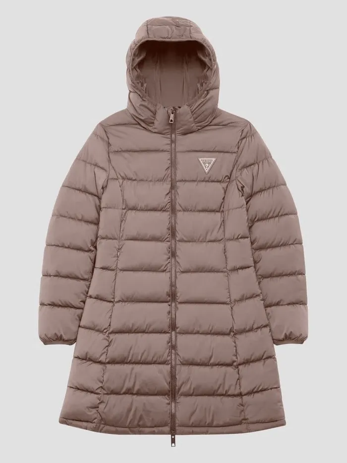 Women Aleta Long Puffer Jacket Soft Mink Jackets and Coats GUESS