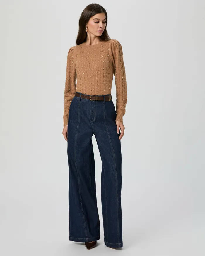 Women Athena Sweater 8211 Camel Sweaters and Sweatshirts PAIGE