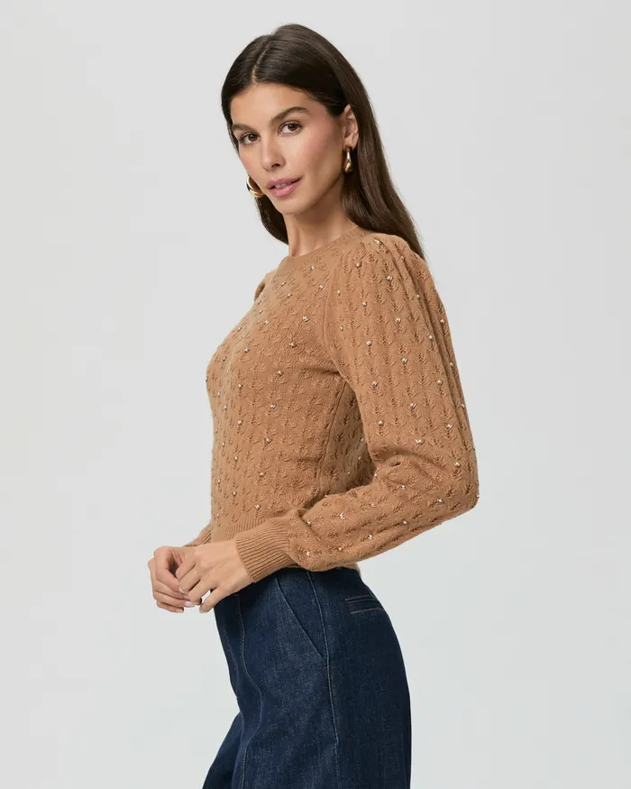 Women Athena Sweater 8211 Camel Sweaters and Sweatshirts PAIGE