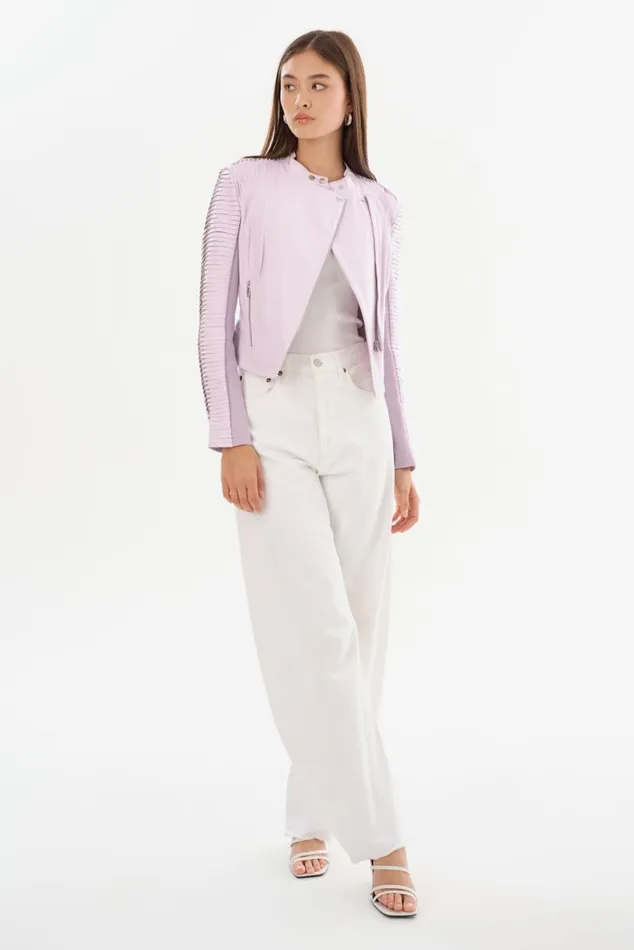 Women AZRA Leather Jacket Lavender LAMARQUE Leather Jackets Women AZRA Leather Jacket Lavender LAMARQUE Leather Jackets