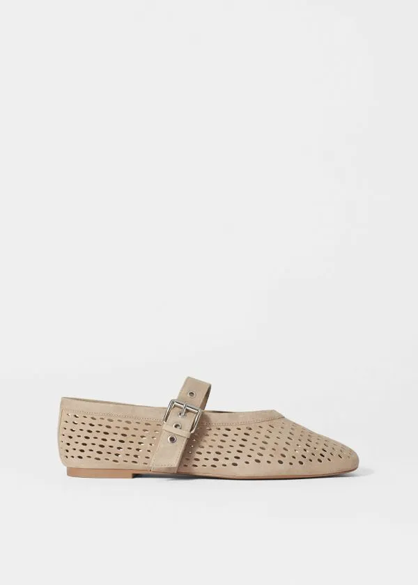 Women Ballerinas and Other Stories MaryJane Ballet Flats Beige