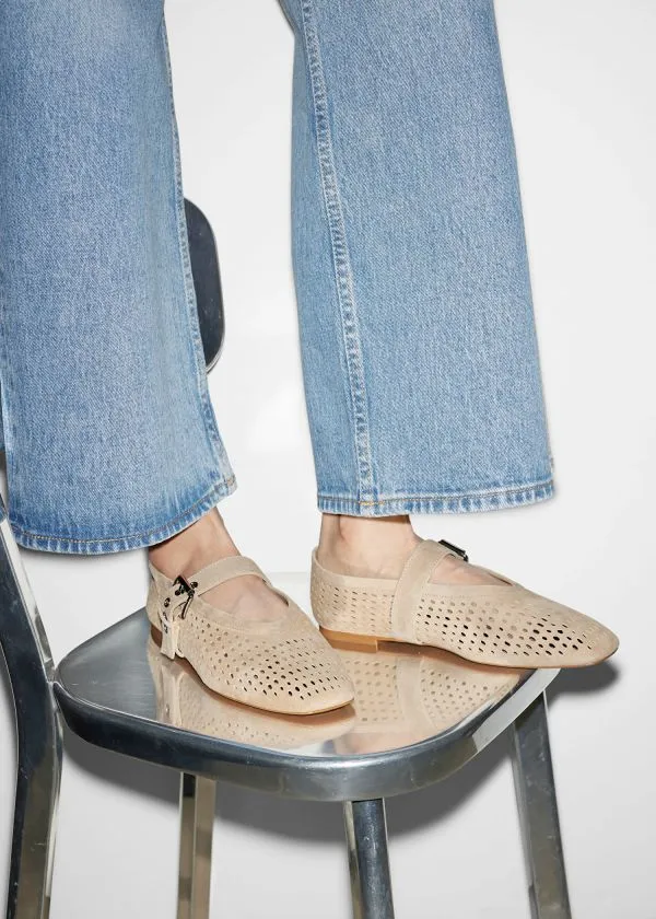 Women Ballerinas and Other Stories MaryJane Ballet Flats Beige Women Ballerinas and Other Stories MaryJane Ballet Flats Beige