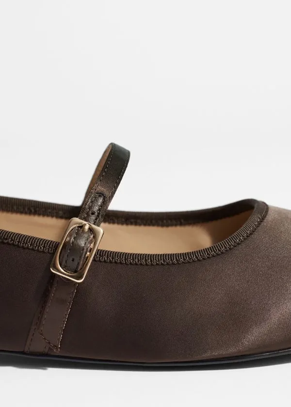 Women Ballerinas and Other Stories SquareToe Ballet Flats Brown Women Ballerinas and Other Stories SquareToe Ballet Flats Brown