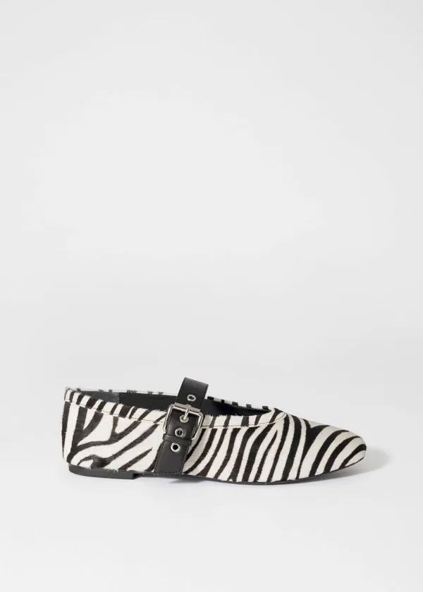 Women Ballerinas and Other Stories ZebraPrint Ballet Flats Blackandwhite