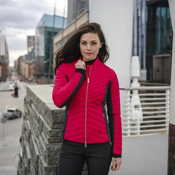 Women Bellavista Jacket Cranberryblack KJUS Jackets and Vests