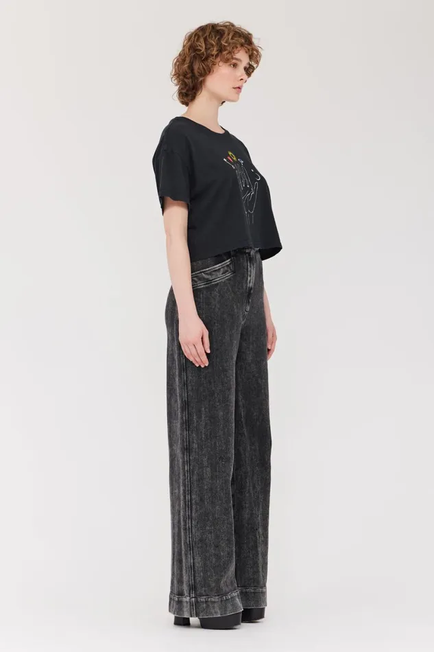 Women Black Cosmic Hand Claudia Top Raquel Allegra Tops