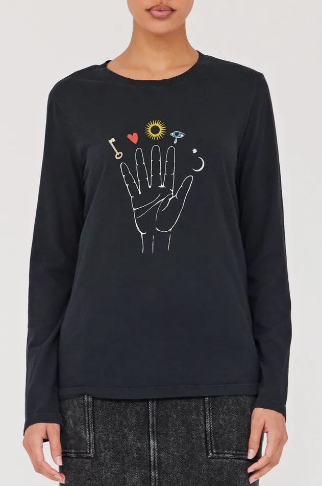 Women Black Cosmic Hand Tilda Tee Raquel Allegra Tops