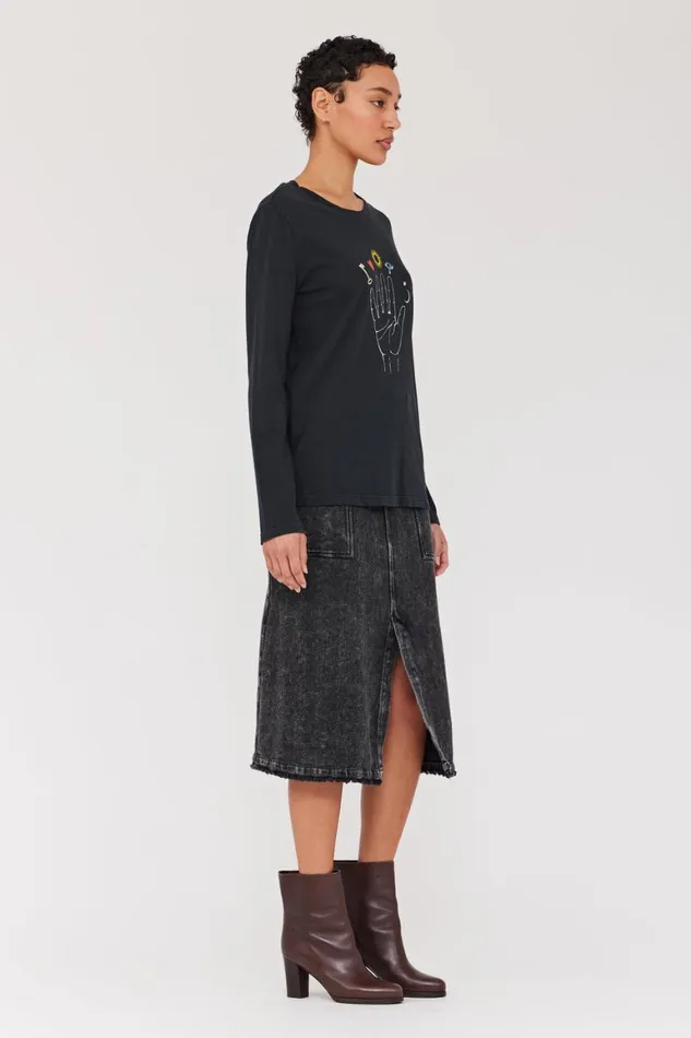 Women Black Cosmic Hand Tilda Tee Raquel Allegra Tops