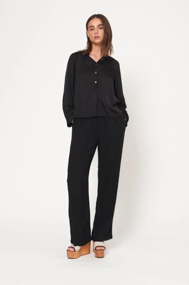 Women Black Sparrow Shirt Raquel Allegra Tops