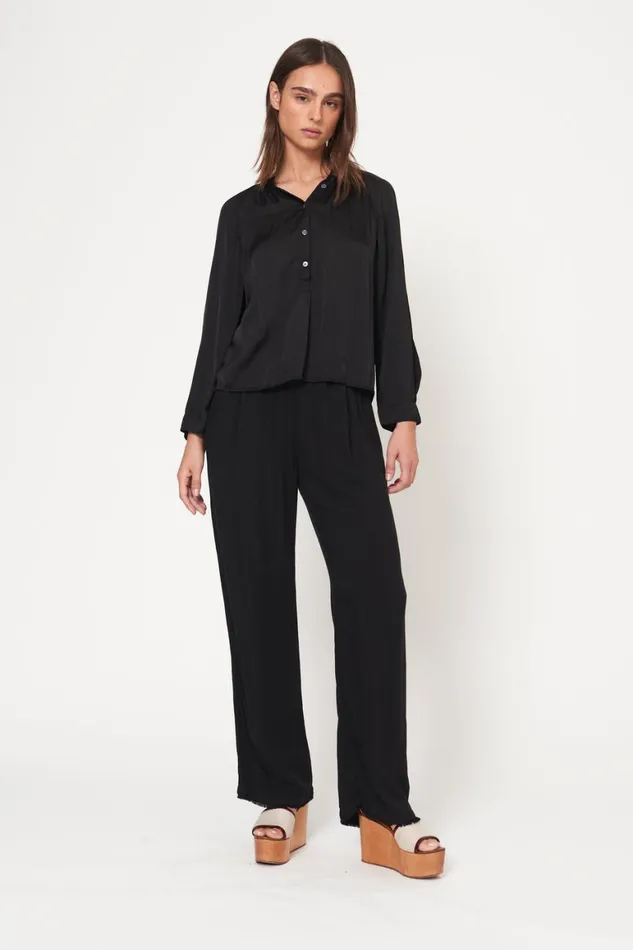 Women Black Sparrow Shirt Raquel Allegra Tops Women Black Sparrow Shirt Raquel Allegra Tops