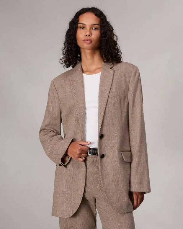 Women Blazers and Vests rag and bone Odessa Plaid Blazer Camel Plaid