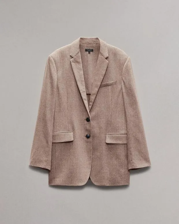 Women Blazers and Vests rag and bone Odessa Plaid Blazer Camel Plaid
