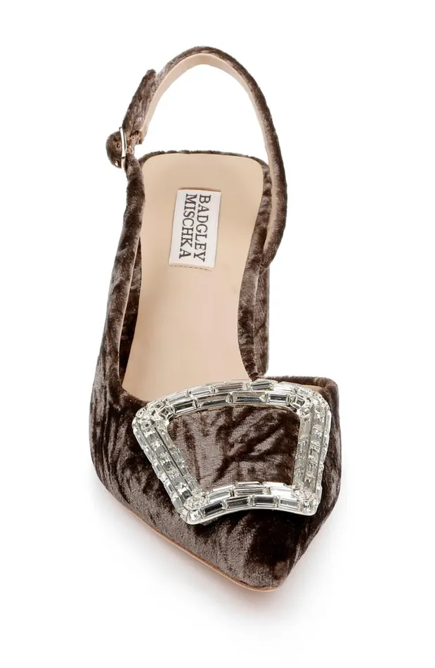 Women Block Heels Badgley Mischka Adaline Slingback Block Heels Black
